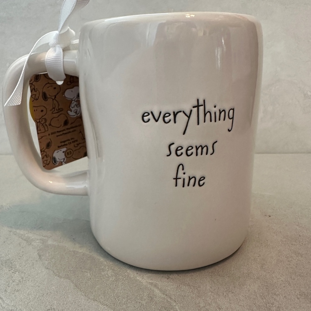 Peanuts Rae Dunn Charlie Brown & Marcie Kite Flying 75 Years 18 oz Mug - Picture 2 of 5